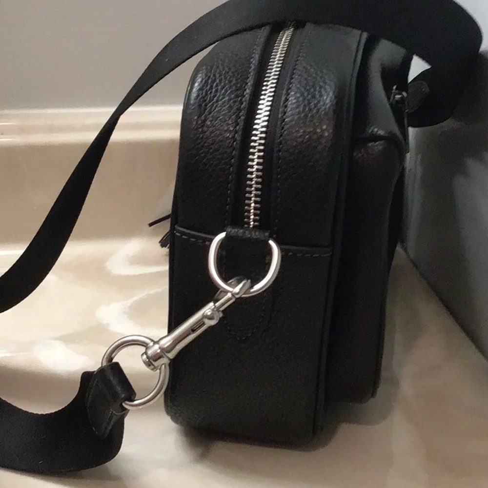 New Coach ladies Black Leather Crossbody Bag. - Picture 4 of 10